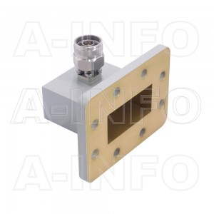 187WCANM Right Angle Rectangular Waveguide to Coaxial Adapter 3.95-5.85GHz WR187 to N Type Male